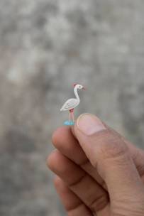 Paper cut jewelry - Crane